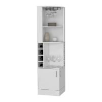 Bar Cabinet Papprika, 8 Wine Cubbies, Double Door, White Finish